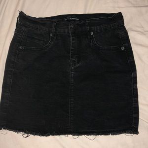 Black denim skirt